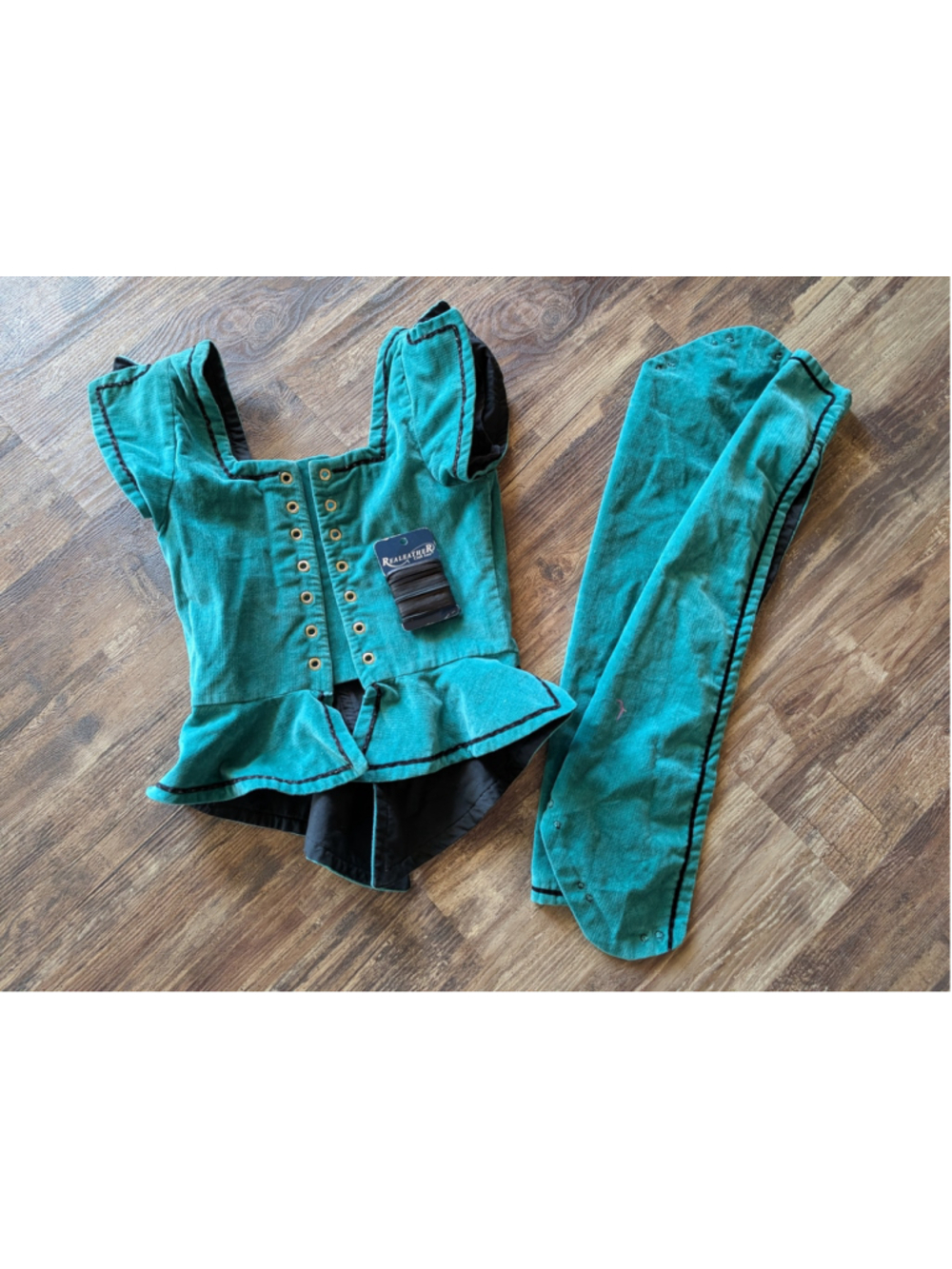 Handmade Renaissance Shakespeare Velvet Corset Bodice w/Detachable Sleeves SMALL